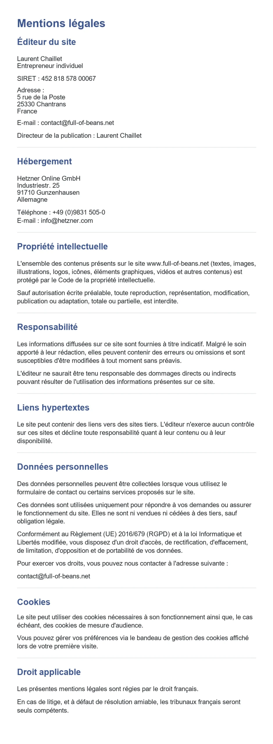 Mentions legales